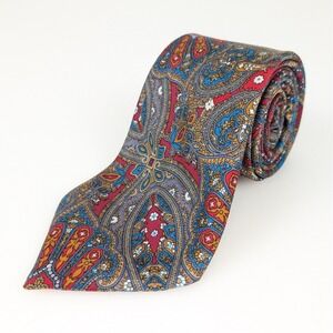 100% Silk Paisley Necktie Made in Italy Men's Classic Designer‎ Tie ItalianTie